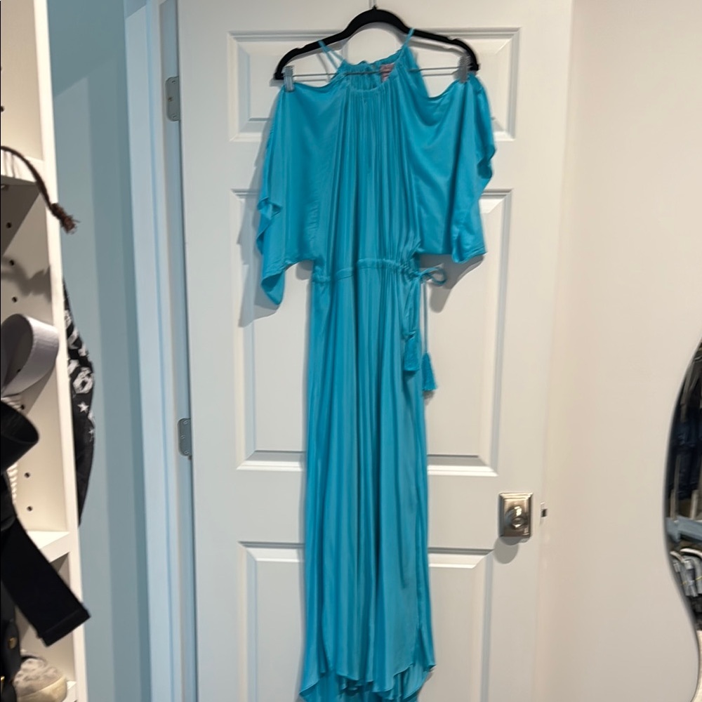 Calypso Aqua Blue Off-Shoulder Dress